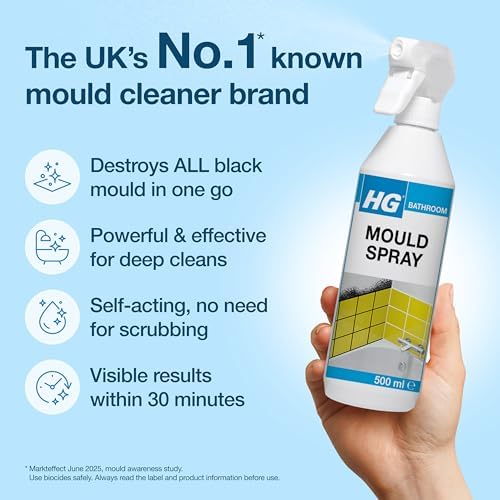 HG Mould Remover Spray | Kills Black Mold & Mildew on Walls & Tiles | 500ml - View 6
