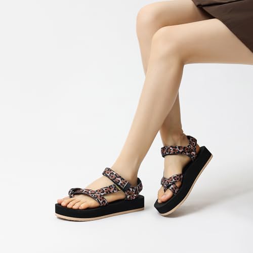 Image of Sport Walking Water Sandals for Women with Arch Support & Adjustable Straps Platform Sandals Women Height Increase