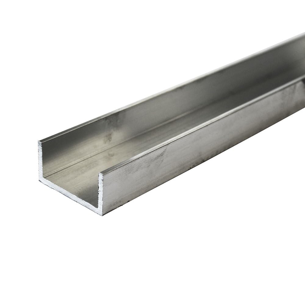 The Mesh Company Grey 2" X 1" Aluminium U-Channel Trim X 1/8" Wall - Aluminium Channel U Profile (1000Mm (100Cm) Length)