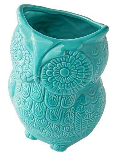 Comfify Uil Gereedschapshouder Decoratief Keramisch Kookgerei Crock & Organisator, in Mooie aqua-blauw Kleur… - Image 7