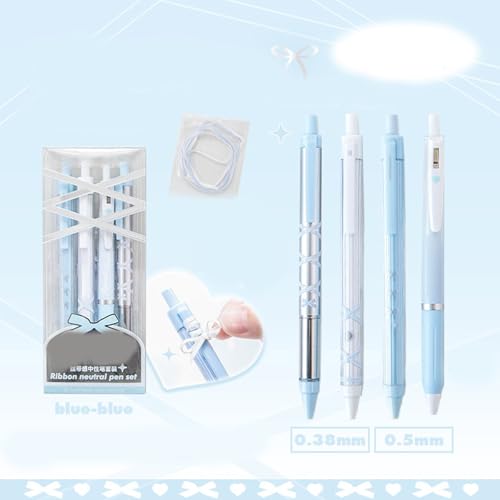 4 bolígrafos de gel Ballet Strap Bows retráctiles 0.5mm miniatura 7