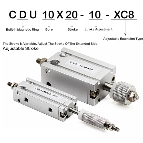 Vérin pneumatique à course réglable CDU25 pour stopper vos convoyeurs - 4