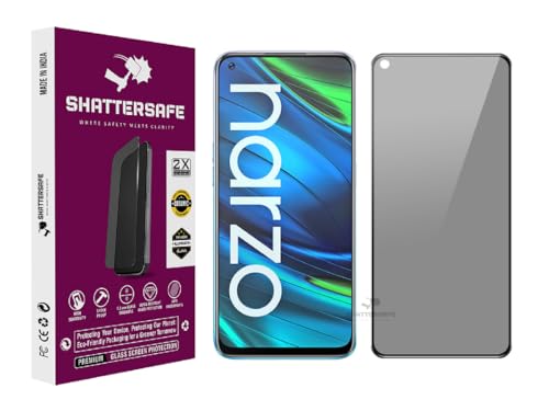 Image of Anti-Spy Privacy Tempered Glass For Realme Narzo 20 Pro /Narzo 30 / Narzo 30 5G / Narzo 30 Pro 5G [Pack of 1]. Anti-Scratch, Edge-to-Edge Protection With Easy Installation Kit.