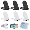 TIESOME 6 supporti pieghevoli per telefono cellulare, universale, a forma ovale, portatile, regolabile, compatibile con tablet, smartphone, Kindle (3 nero, 3 bianco)