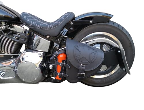 Bolsa Alforja Negra para Moto Compatible Harley Softail miniatura 5