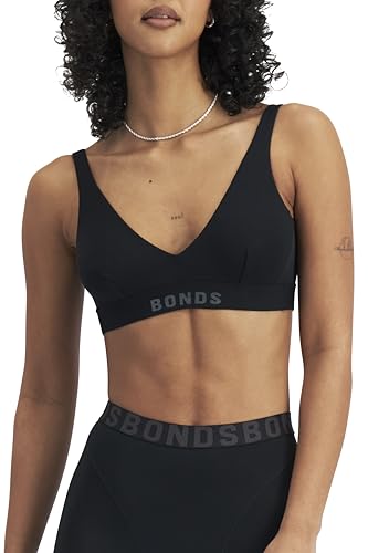 Bonds Women's Anti-chafing Bralette Bra, Chafe Off Bralette, Viscose/Bamboo Moisture-wicking Plunge Bra for Women