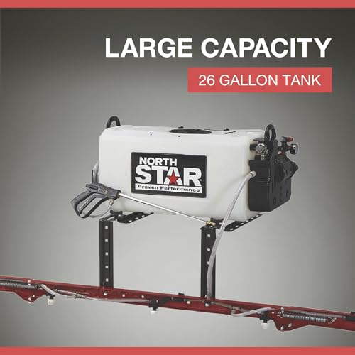 NorthStar High Flow ATV Broadcast and Spot Sprayer with Deluxe 7-Nozzle Boom- 26-Gallon Capacity, 5.5 GPM, 12 Volts
