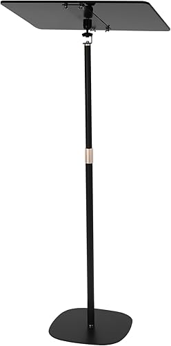 Miniatura 5 de Soporte de podio acrílico, soporte de podio de metal portátil, altura ajustable de 31.5-51.18 pulgadas, podio de púlpito de conferencia, cuerpo y