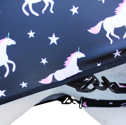 Image of Medium Challenger Horse Comfort Stretch Sleazy Full Body Sheet with Neck - 4-Way Stretch Spandex Lycra Hood & Body - Seamless Face - Twilight Unicorn 521MW21