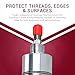 MOCAP Red Round Vinyl Caps - Thread Protector - Chair & Desk Legs Protectors - Flexible Vinyl Plastic End Cap for Pipe, Tubes, Industrial, Home Use & More - Made in USA (1.75