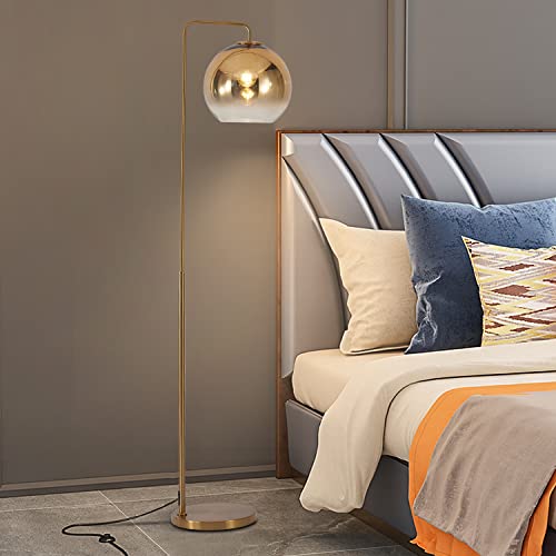 Kco Lighting Contemporary Gradient Gold Floor Lamp Glass Globe Led Standing Light Mid Century Tall Pole Standing Accent Lighting For Office Living Room Bedroom (9.8”-Large) #TOP6