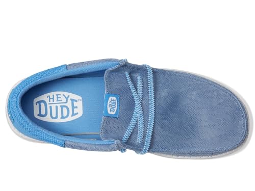 HEYDUDE Men's Wally Funk Zigzag Mesh Faded Denim/Marina Blue 13 Medium2