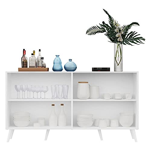 Aparador Buffet c/Espelho e Pés Retrô Vegas Multimóveis Branco