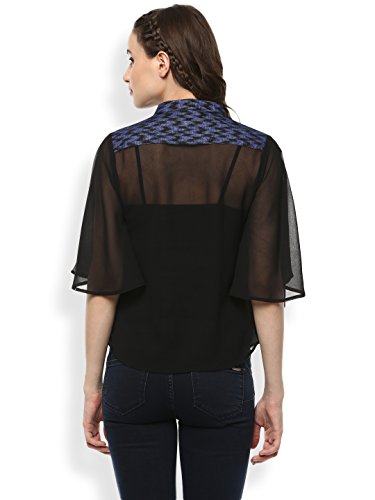 Image of RARE Women Black Solid Shirt Style Top (EP2085)