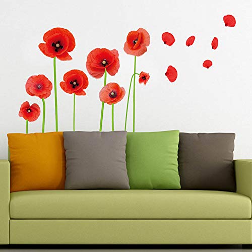 Vinilo decorativo flores rojas pegatinas para pared miniatura 4
