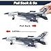 Fighter Jet, Diecast Metal Pull Back Airplane Toy with Flashing Lights and Sounds, Military Plane Model for 3-12 Years Old Boys Birthday Easter Gifts (Holder Included)