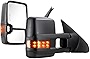 Towing Mirrors for 07-18 Toyota Tundra with Power Glass Heated Arrow Turn Signal Light Running Light Blind Spot Light Extendable Fold Pair Set (07-19 Arrow Signal Light)
