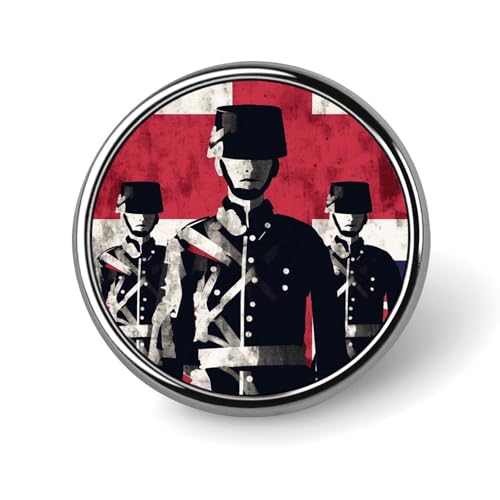 Broche ronde tendance femme avec motif soldat drapeau américain quotidien