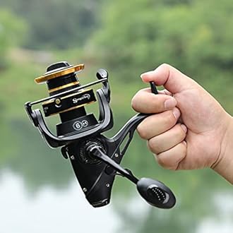 Sougayilang Bait Feeder Spinning Reels,33Lbs Drag Carp Fishing Reel Front and Rear Drag System, Freshwater Fishing Reel for Live Liner Bait Fishing Action-5000