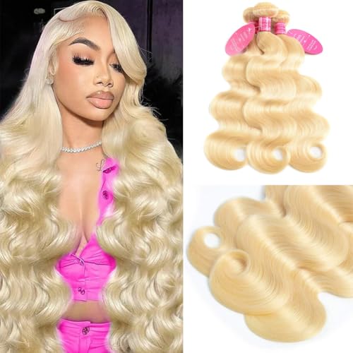 Yisea Brazilian 613 Body Wave 3 Bundles 300g 12A Unprocessed Virgin Hair 100% Human Hair 613 Body Wave Bundles Body Weave Hair Extensions 613 Color Mixed Length Hair Bundles 22 24 26