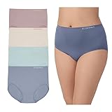 ELLEN TRACY Women’s Full Brief Panties Breathable Seamless Underwear 4-Pack Multipack (Regular & Plus Size) - Large