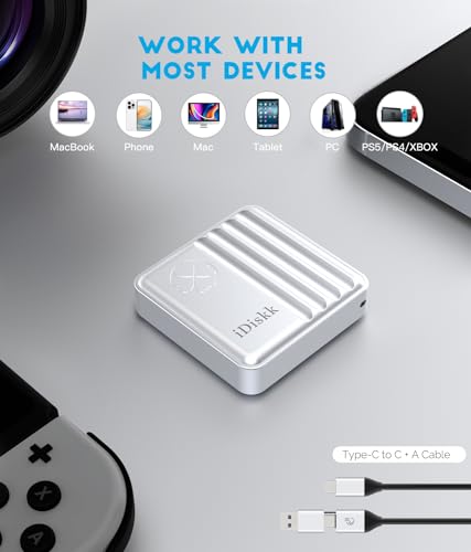 Image of iDiskk Disk 10Gbps M.2 NVMe SSD Enclosure with Active Cooling System for iPhone 15,Windows,Android,OS, USB C 3.2 Gen2, Enclosure NVMe Reader Supports M Keys and Size 2230 SSDs, Supports Up to 2TB