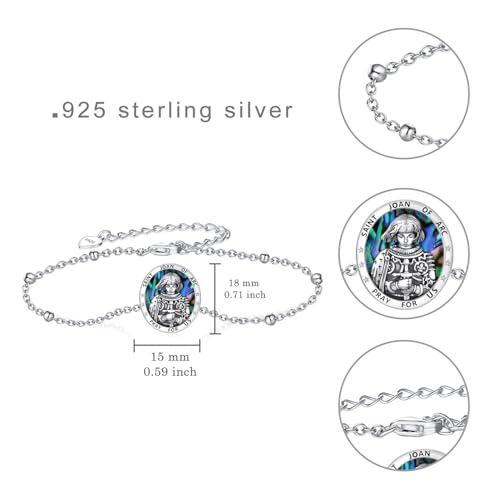 Joan of Arc Bracelet Sterling Silver Joan of Arc Medal Catholic Jewelry Gifts for Women Men4