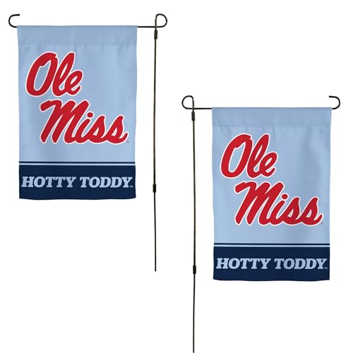 Desert Cactus University of Mississippi UM Garden Flag – 19 x 12 Inch Mississippi Ole Miss Rebels Banner, for Outdoor Display and Events (Design Q)