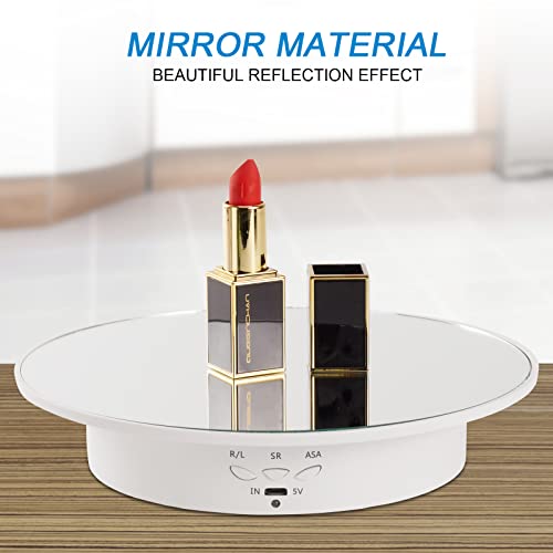 Image of 7.87' Motorized Rotating Display Stand 22lbs Load,Electronic Turntable Display Stand with USB Charging Port,for Jewelr,Photography Products,3D Model,cake,Mirror Cover
