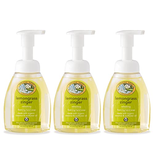 Oregon Soap Company - Foaming Hand Soap, Hand Soap Refills And Self Foaming Liquid Hand Soap, Liquid Hand Soap Bulk For Hand Wash, Lemongrass Zinger, 8.3 Oz, 3 Pack #TOP25