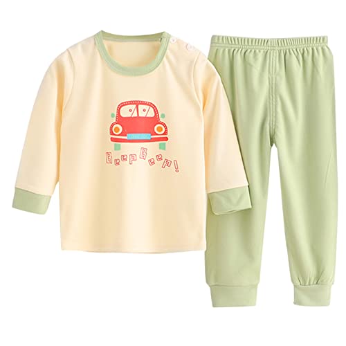 Conjunto de pijama macio para meninos e meninas com estampa de desenho animado e manga comprida, Ver