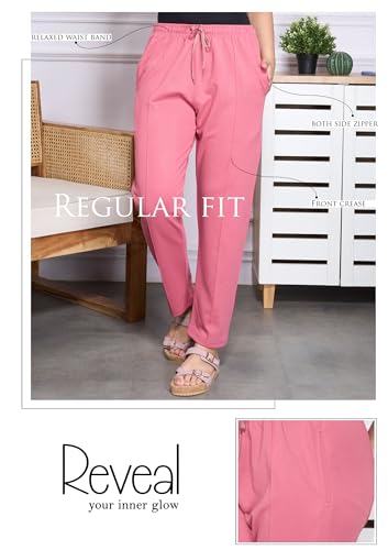 Image of CUPID Woman Plus Size Easy Cotton Track Pants, Comfortable Lower, Trouser, Joggers, Lounge Wear, Night n Daily Wear, Pajama, Travel Pant
