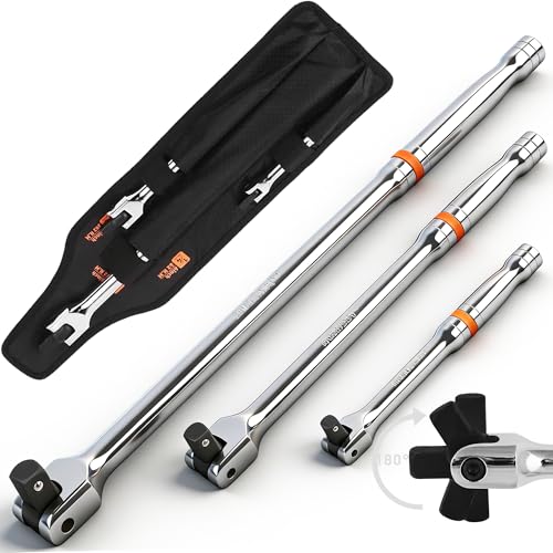 HORUSDY 3-Piece Breaker Bar Set with Rotatable Head