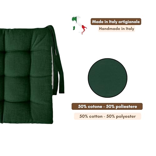 Il Tuo Artigiano Design Set of 4 or 6 Cushions for Kitchen Chairs, Made in Italy, Kitchen Chair Cushions, Set of 6, 40 x 40 cm, Thickness 6 cm, Sponge and Soft Acrylic Padding (6, Green) - Cosy Home Interiors Il Tuo Artigiano Design Set of 4 or 6 Cushions for Kitchen Chairs, Made in Italy, Kitchen Chair Cushions, Set of 6, 40 x 40 cm, Thickness 6 cm, Sponge and Soft Acrylic Padding (6, Green) - Image 6
