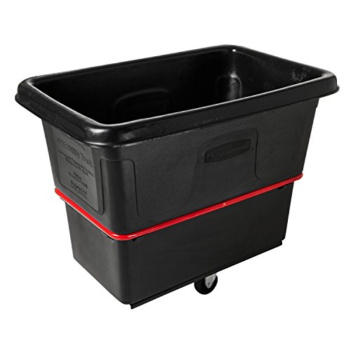 Image of Rubbermaid Commercial Utility Truck, 12 Cubic Feet, 800 lb. Capactiy, Black, Large Cart for Commercial /Waste /Laundry Transportation /Collection