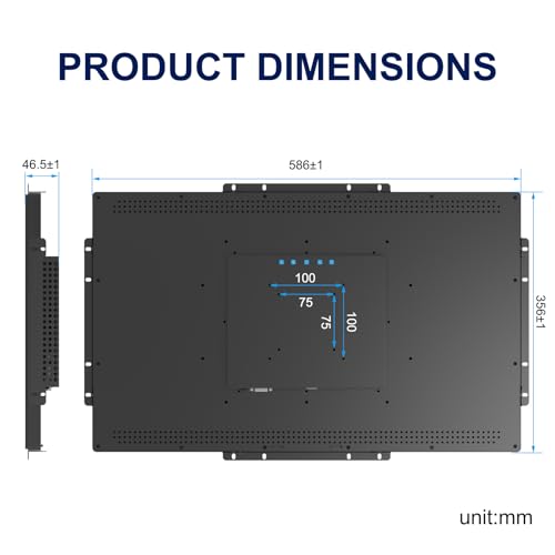 Image of Industrial Open Frame Touch Monitor 23.8 Inch Multi-Touch Screen Display, 1920x1080 Resolution with VESA Mount & Open Bracket Installation, Vending and Digital Signage, 7x24h Work