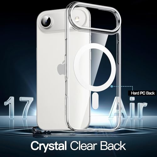 Image of Elzzi Clear Transparent Magsafe Cover for iPhone 17 Air Case (Compatible with Mag-Safe) Non Yellowing Non Slippery Shockproof Phone Case