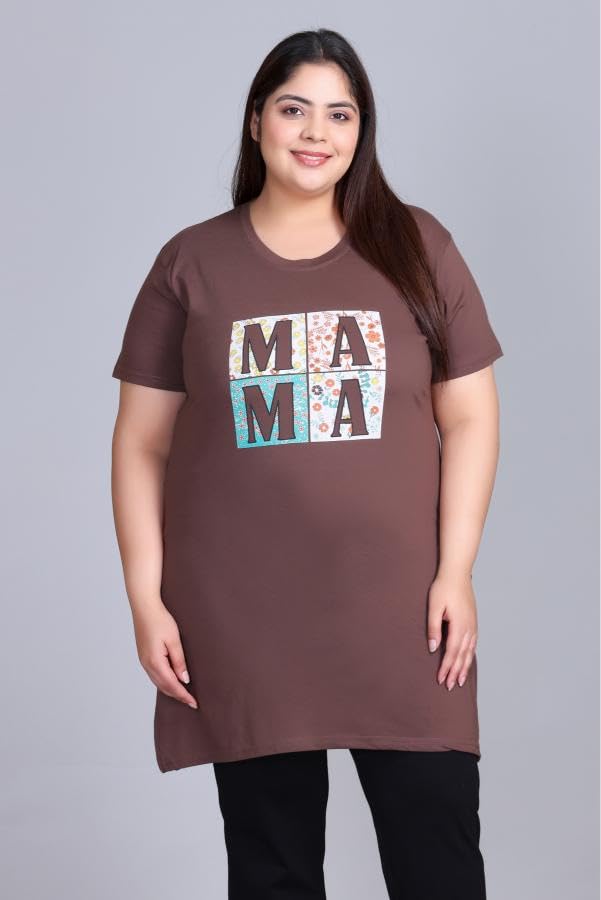 Image of In Love Women's Plus Size Cotton Long-line Chest Print T-Shirt with Pocket