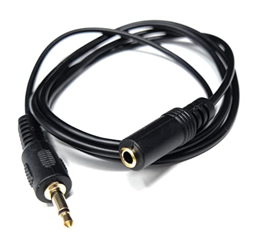 DRUT 1m 3.5mm Mono Jack to 3.5mm Socket Extension Cable Gold Connectors, Male Plug to Female Socket 3.3ft - Image 3