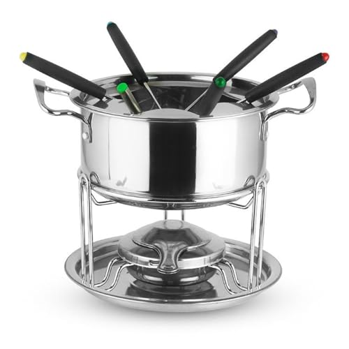 KANLVU Acciaio Inossidabile Set Fonduta di Cioccolato Stile Giapponese Fonduta Cioccolato con 6 Forchette da Immersione, Set di Pentole per Fonduta per Cioccolato E Formaggio