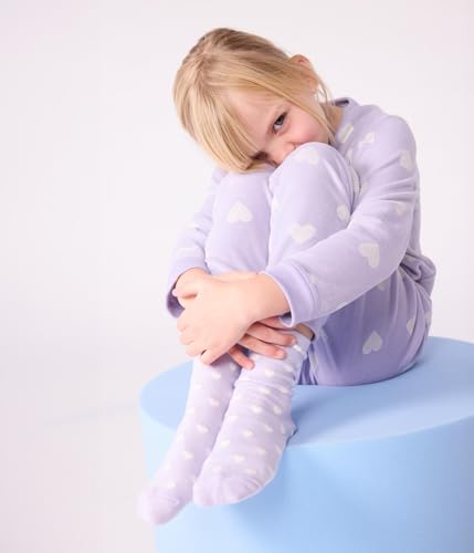 Pigiama in ciniglia con stampa a cuori bambina - 3
