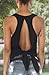 icyzone Open Back Workout Tops for Women - Athletic Activewear Shirts Exercise Yoga Tank Tops (S, Black)