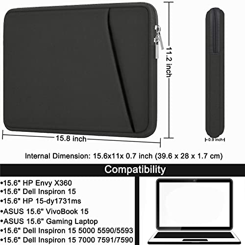 Image of 15.6 inch Laptop Sleeve, Durable Briefcase Cover Shockproof Protective Sleeve, Handbags Portable Laptop Bag for 15.6 inch HP Dell Asus Lenovo Notebook Computer Case with Front Pocket, Grey