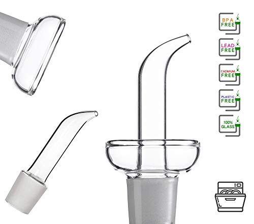 Haizeen 10 Oz / 300 Ml Clear Glass Olive Oil Dispenser Bottle - Oil & Vinegar Cruet With Pourers And No Funnel Needed - Olive Oil Carafe Decanter For Kitchen And Bbq #TOP5