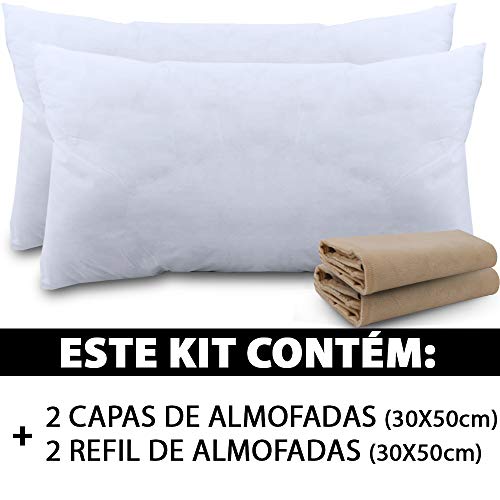 Kit 4 Peças - Capa + Refil De Almofada Decorativa Para Sala Com Ziper 30x50cm Suede - BF Colchões