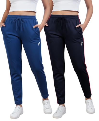 Image of Women Cotton Regular Fit Track Pants (Pack of 2)