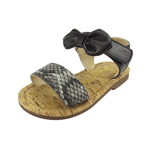 The Doll Maker Snakeskin Ankle Sandal - FBA172004A-5 Black