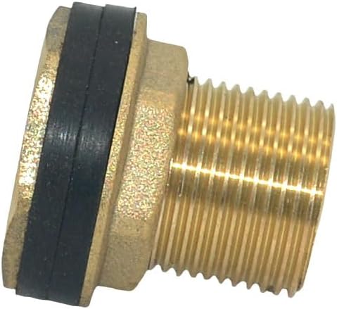 VARMHUS Solid Brass Bulkhead Fitting,2 Rubber Seal Washers, NPT Female to NPT Male Thread Water Tank Connector for Rain Barrels Aquariums (2PCS 3/4" Female 1/2" Male)