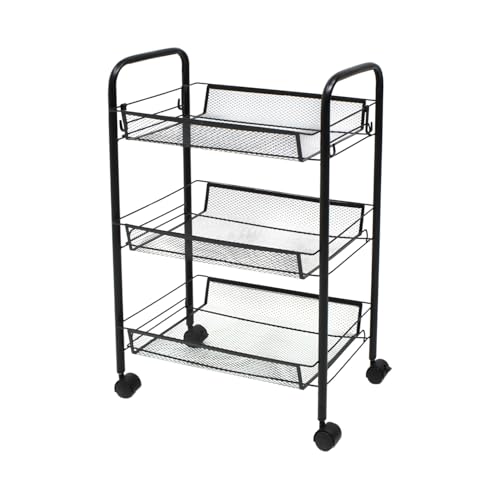La Mejor Lista de Mundo In Muebles para comprar hoy. 41 MUNDO IN MUEBLES Carrito Organizador Talsi 1653 Negro | Carrito Auxiliar de 3 Niveles con Cestas Metálicas de Malla | Estructura de Metal | Diseño Compacto y Movible | Ideal para...
