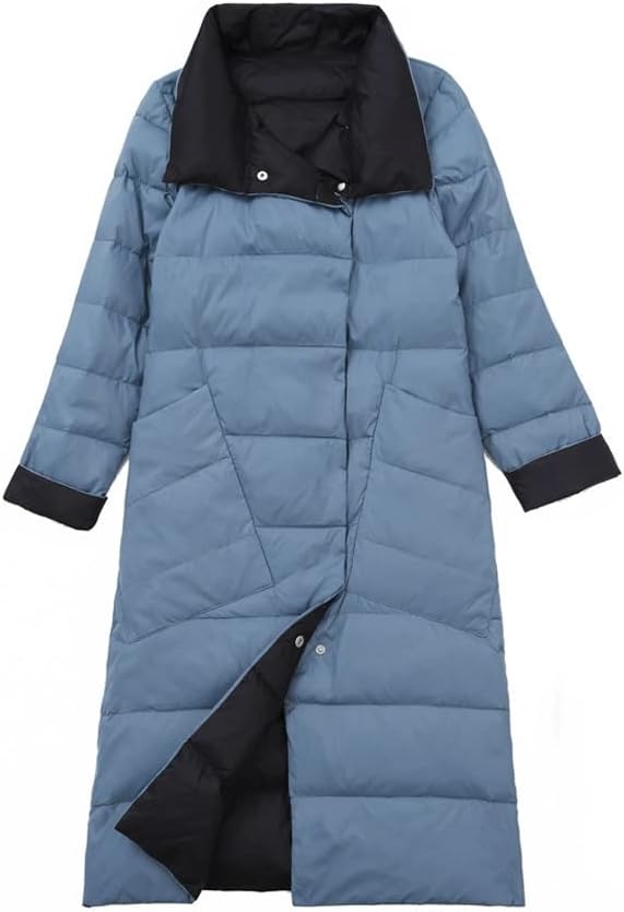 Double-sided Wear Down Jacket Women In The Long Paragraph Temperament Light Thin Collar Duck